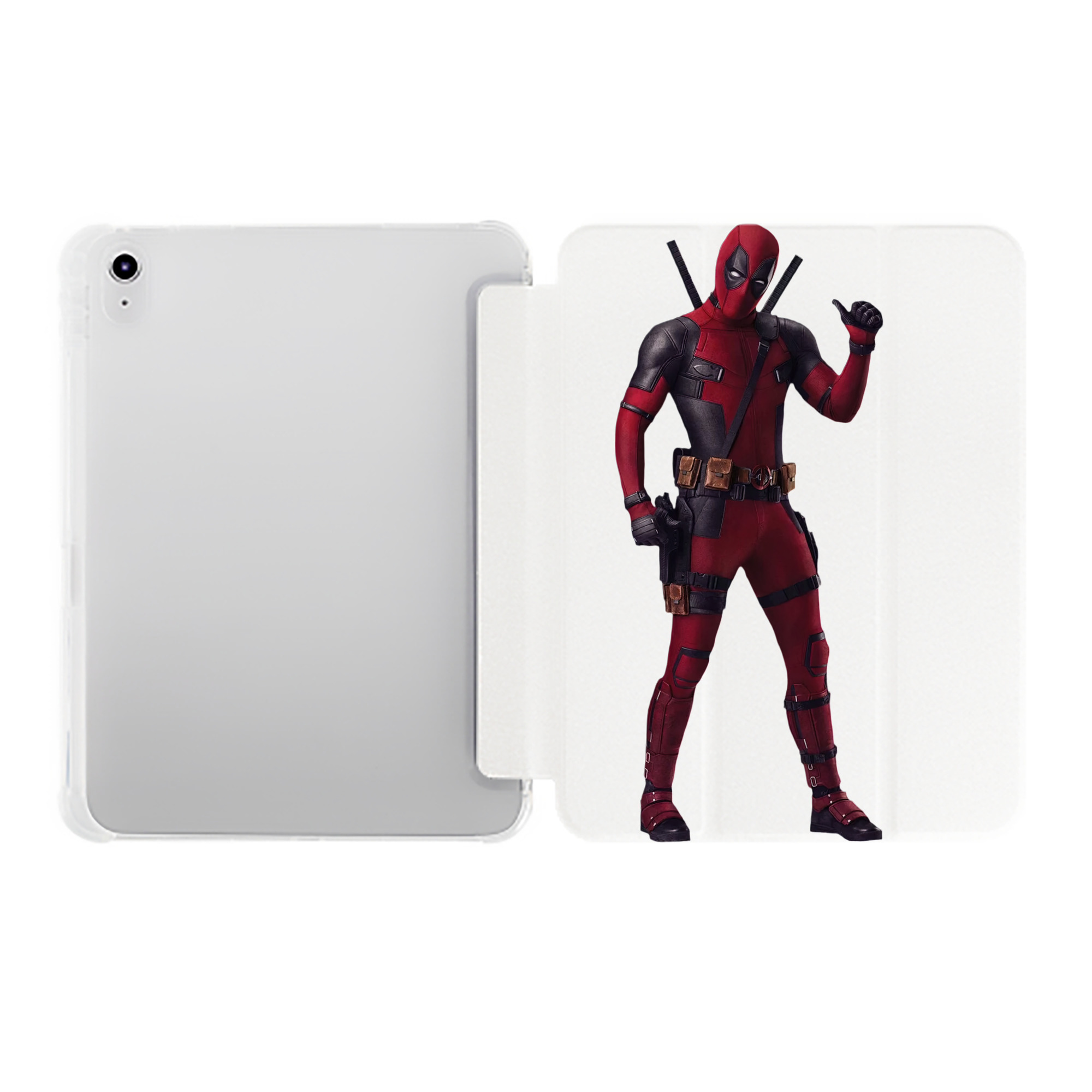（画像用） Deadpool デッドプール IPad ケース ペン収納付き 三つ折りスタンド PUレザー×シリコン 対応機種9.5/10.5/10.9インチ